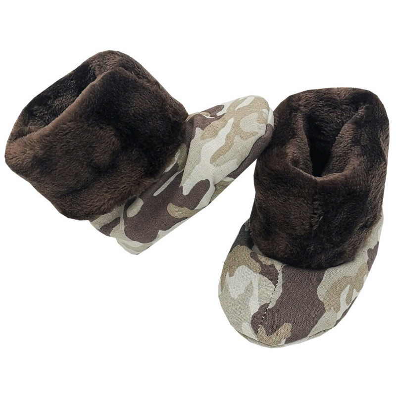 Chaussons hauts botton Commando pour bébé. Cadeau de Naissance Made in France. Nin-Nin Chaussons hauts botton Commando pour bébé. Cadeau de Naissance Made in France. Nin-Nin