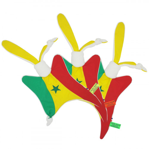 Etiquettes doudou personnalisé Le Sénégalais. Cadeau de naissance original personnalisable et made in France. Nin-Nin