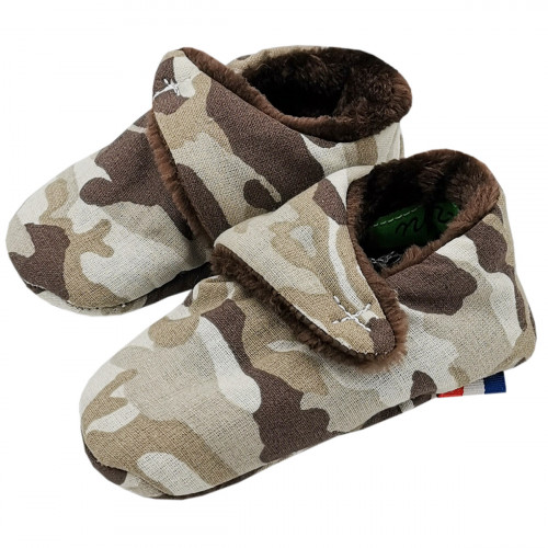 Chaussons bas Commando. Cadeau de Naissance Made in France nourrisson. Doudou Nin-Nin