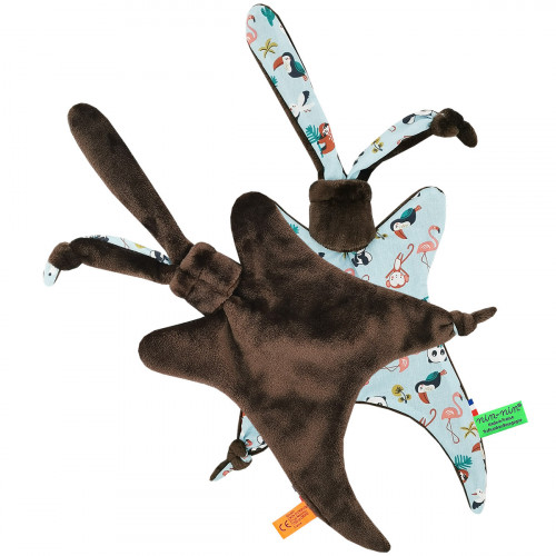 Peluche doudou animaux l'explorateur. Cadeau de naissance personnalisé et made in France. Doudou Nin-Nin