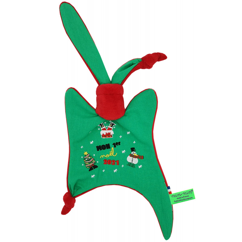 Doudou Le Moche de Noël. Cadeau de Noël personnalisable et fabriqué en France. Marque Nin-Nin Doudou Le Moche de Noël. Cadeau de Noël personnalisable et fabriqué en France. Marque Nin-Nin