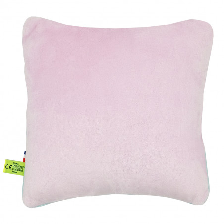 Vue arrière coussin "Girl Power". Cadeau de naissance original personnalisable et made in France. Nin-Nin