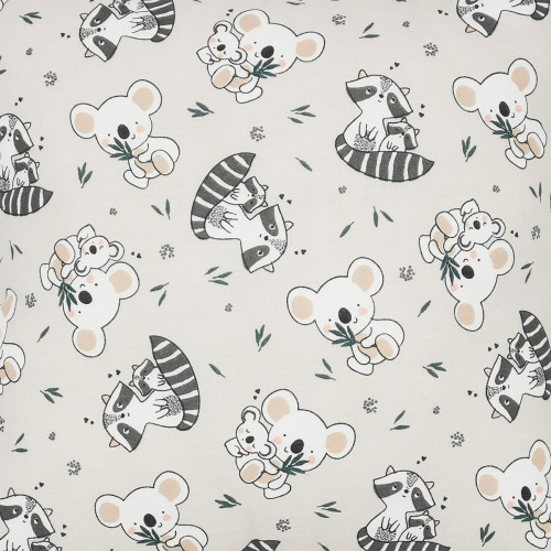 Tissu coussin "Raccoon". Cadeau de naissance original personnalisable et made in France. Nin-Nin