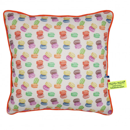 Coussin "Macaron". Cadeau de naissance original personnalisable et made in France. Nin-Nin