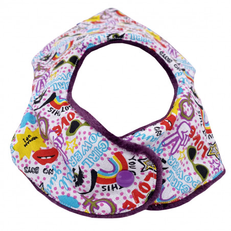 Pression bavoir bandana personnalisable "Le Girl Power". Made in France. Nin-Nin