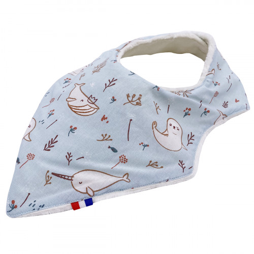 Bavoir bandana personnalisable "Le Bébé Phoque". Made in France. Nin-Nin