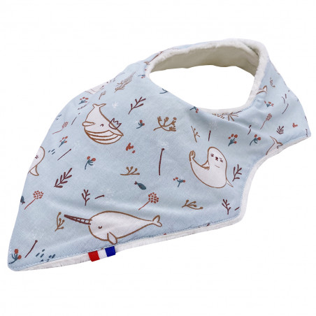 Bavoir bandana personnalisable "Le Bébé Phoque". Made in France. Nin-Nin