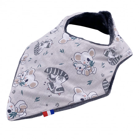 Bavoir bandana personnalisable "Le Raccoon". Made in France. Nin-Nin