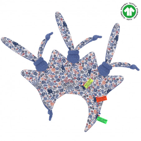 Etiquettes doudou Bio Le Wild. Cadeau de naissance GOTS, original et made in France. Nin-Nin