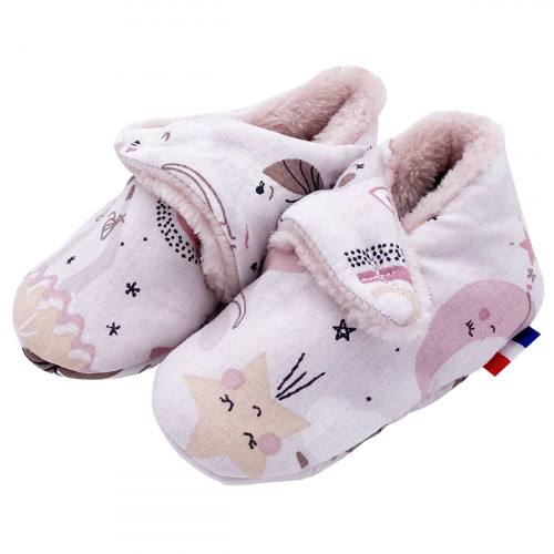 Chaussons bas "Le Clochette". Cadeau de Naissance Made in France nourrisson. Doudou Nin-Nin