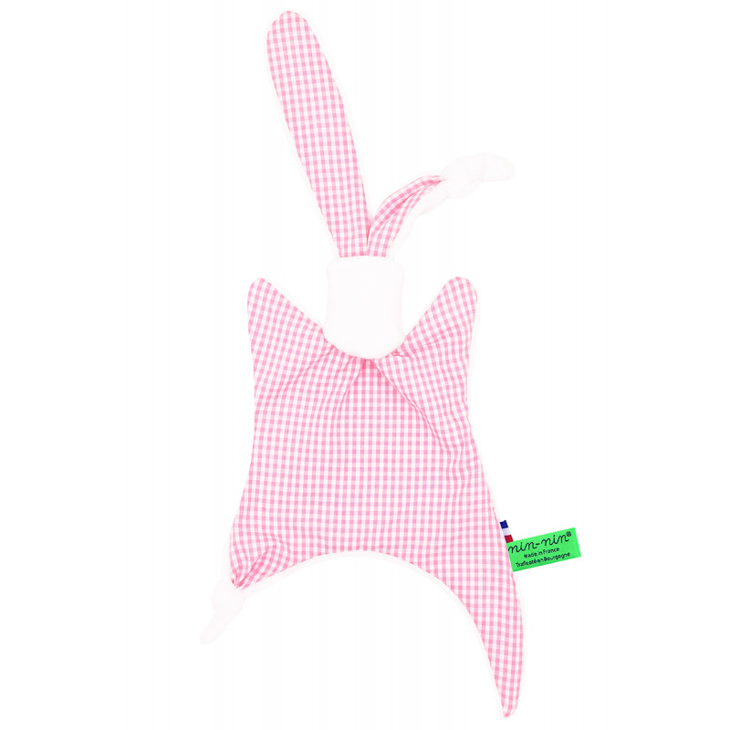 Doudou personnalisable Le Vichy Rose. Fabriqué en France Doudou personnalisable Le Vichy Rose. Fabriqué en France