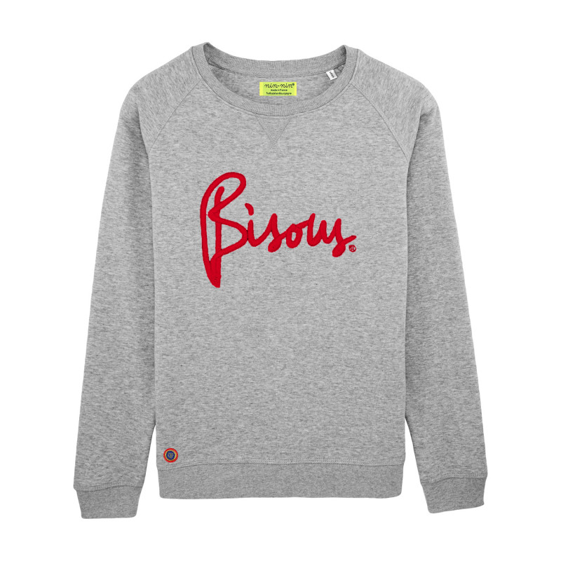 Sweat pour femme "Bisous". Cadeau original pour la Saint-Valentin. Fabrication Française