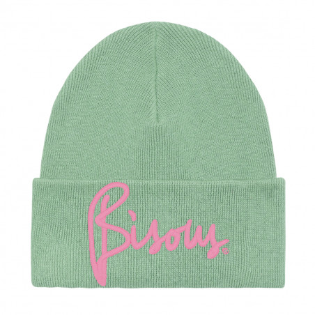 Bonnet Adulte "Bisous" Menthe. Bonnet fabriqué en France. Nin-Nin
