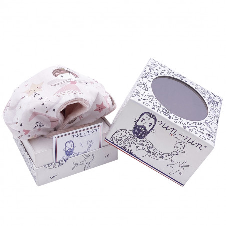 Boite cadeau doudou Le Clochette. Cadeau de naissance personnalisé et made in France. Doudou Nin-Nin