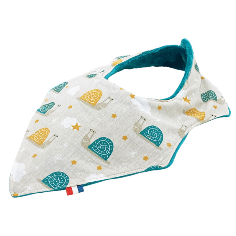 Bavoir bandana personnalisable "L'Escargot". Made in France. Nin-Nin Bavoir bandana personnalisable "L'Escargot". Made in France. Nin-Nin