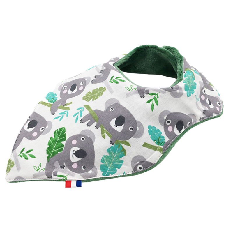 Bavoir bandana personnalisable koala. Made in France. Nin-Nin Bavoir bandana personnalisable koala. Made in France. Nin-Nin