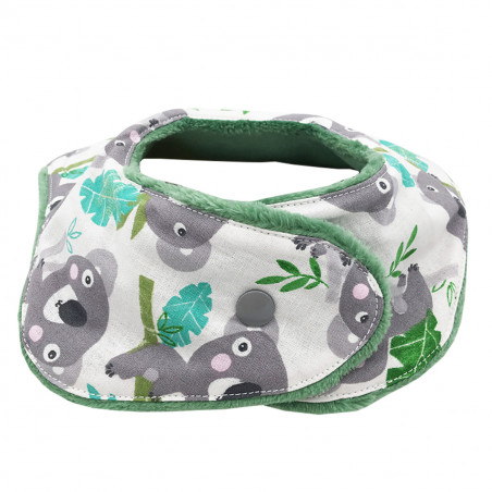 Pression grise bavoir bandana personnalisable koala. Made in France. Nin-Nin