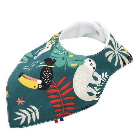 Bavoir bandana personnalisable Tropical. Made in France. Nin-Nin