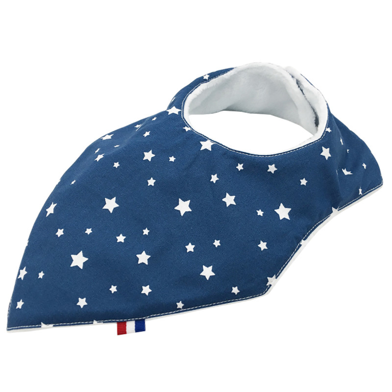 Bavoir bandana personnalisable "Le Indigo". Made in France. Nin-Nin