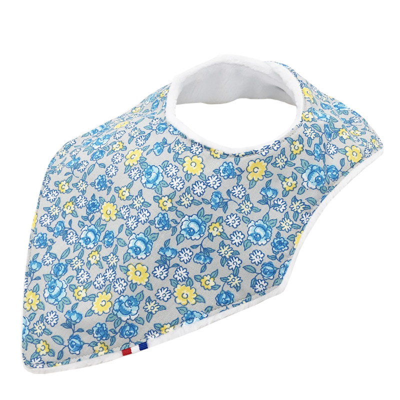 Bavoir bandana personnalisable "Le Liberty Bleu". Made in France. Nin-Nin Bavoir bandana personnalisable "Le Liberty Bleu". Made in France. Nin-Nin