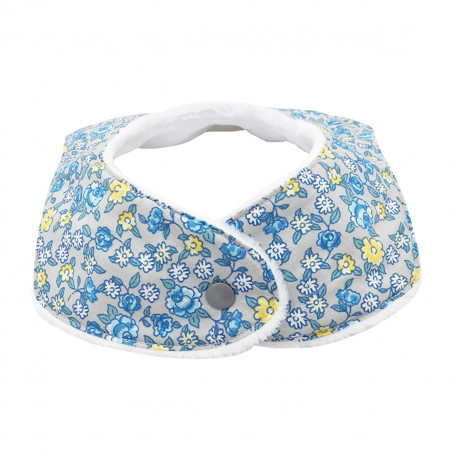 Pression Bavoir bandana personnalisable "Le Liberty Bleu". Made in France. Nin-Nin