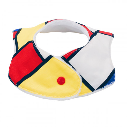 Pression Bavoir bandana personnalisable "Le Mondrian". Made in France. Nin-Nin