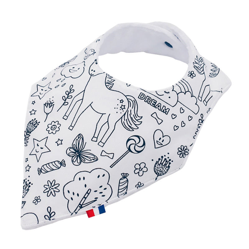 Bavoir bandana personnalisable "Le Sally". Made in France. Nin-Nin Bavoir bandana personnalisable "Le Sally". Made in France. Nin-Nin