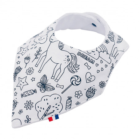 Bavoir bandana personnalisable "Le Sally". Made in France. Nin-Nin