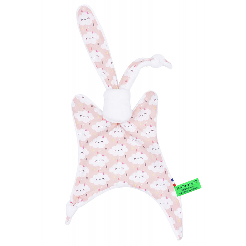 Doudou Le Nimbus Rose. Cadeau de naissance personnalisé et made in France. Doudou Nin-Nin Doudou Le Nimbus Rose. Cadeau de naissance personnalisé et made in France. Doudou Nin-Nin