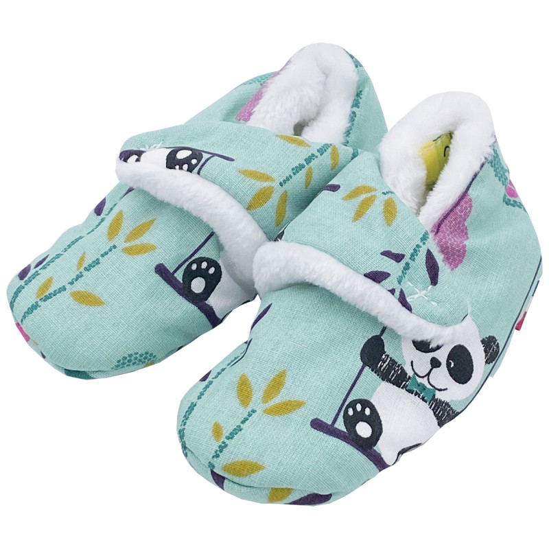 Chaussons bas "Le Panda". Cadeau de Naissance Made in France nourrisson. Doudou Nin-Nin