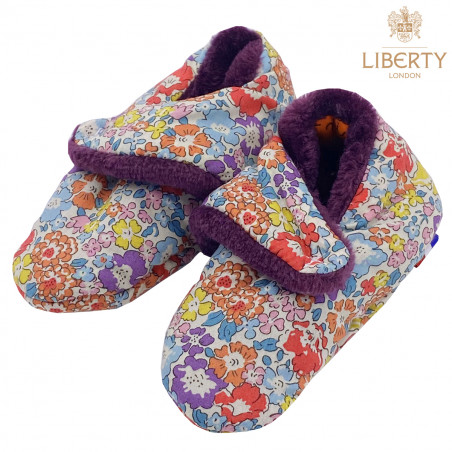 Chaussons bas "Le Victoria" Liberty Of London. Cadeau de Naissance Made in France nourrisson. Doudou Nin-Nin