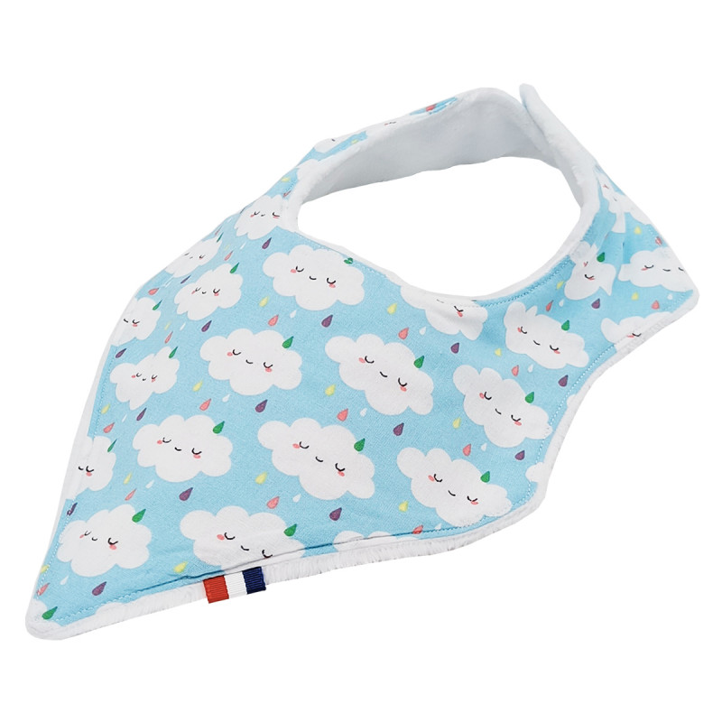 Bavoir bandana personnalisable "Le Nimbus Bleu". Made in France. Nin-Nin Bavoir bandana personnalisable "Le Nimbus Bleu". Made in France. Nin-Nin
