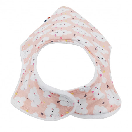 Pression bavoir bandana personnalisable "Le Nimbus Rose". Made in France. Nin-Nin