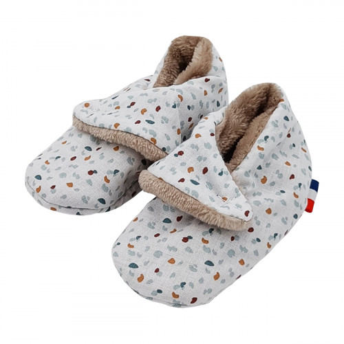 Chaussons bas "Le Cyprien". Cadeau de Naissance Made in France nourrisson. Doudou Nin-Nin