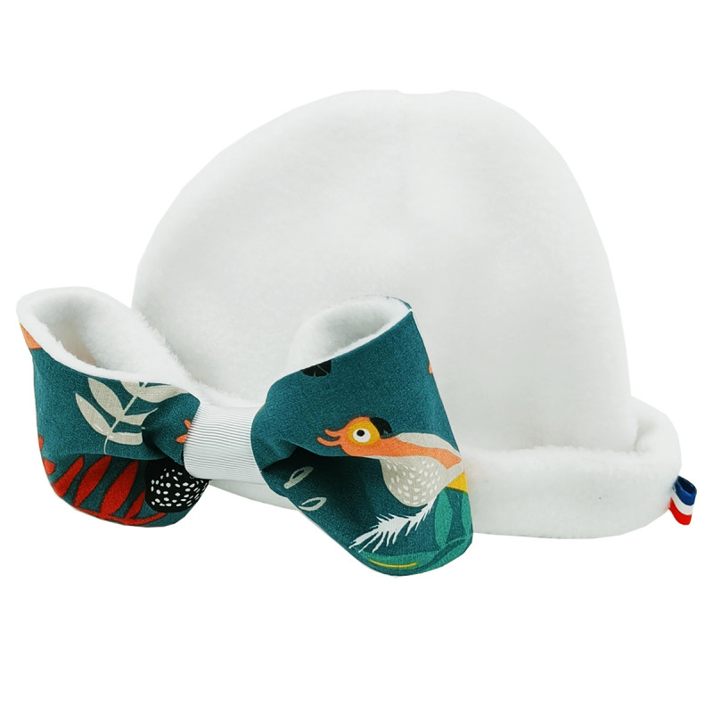 Bonnet gros nœud pour fille Le Tropical. Fabrication Française Bonnet gros nœud pour fille Le Tropical. Fabrication Française