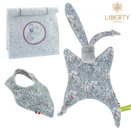 Coffret de naissance doudou et bavoir Paddy. Original et fabriqué en France. Marque Nin-Nin