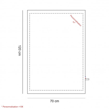 Taille et indications plaid personnalisable Nin-Nin