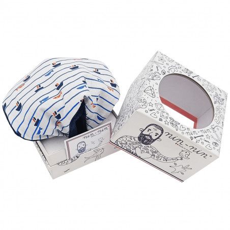 Boite cadeau doudou Le Polo. Cadeau de naissance personnalisé et made in France. Doudou Nin-Nin