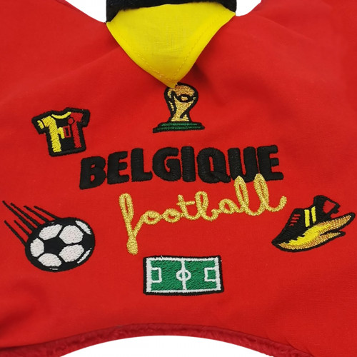 Broderie doudou foot Belgique. Cadeau de naissance personnalisé et made in France. Doudou Nin-Nin