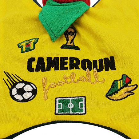 Broderie doudou foot Cameroun. Cadeau de naissance personnalisé et made in France. Doudou Nin-Nin