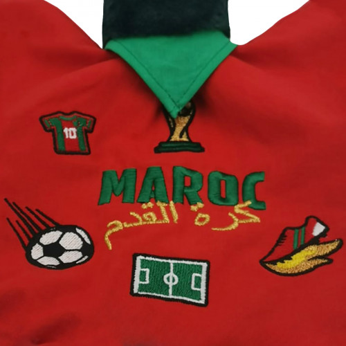 Broderie doudou foot Maroc. Cadeau de naissance personnalisé et made in France. Doudou Nin-Nin