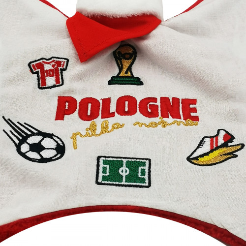 Broderie doudou foot Pologne. Cadeau de naissance personnalisé et made in France. Doudou Nin-Nin