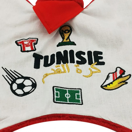 Broderie doudou foot Tunisie. Cadeau de naissance personnalisé et made in France. Doudou Nin-Nin