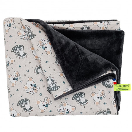 Plaid Le Raccoon personnalisable pour bébé. Couverture fabriquée en France.