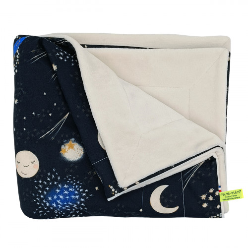 Plaid Le Moon personnalisable pour bébé. Couverture fabriquée en France.