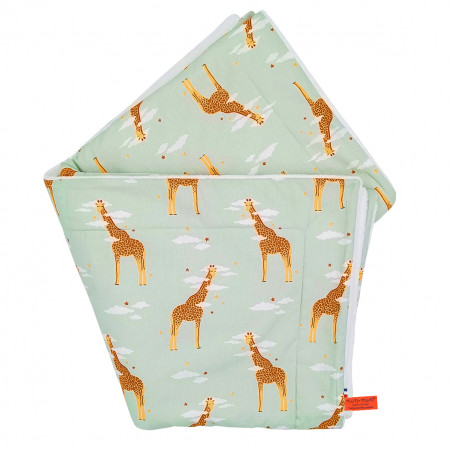 Couverture Le Girafe  personnalisable pour bébé. Couverture fabriquée en France.