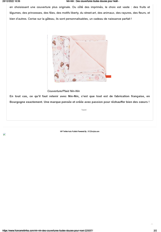 Sélection Cadeau Naissance Couverture Personnalisée - Victoire d'Avril