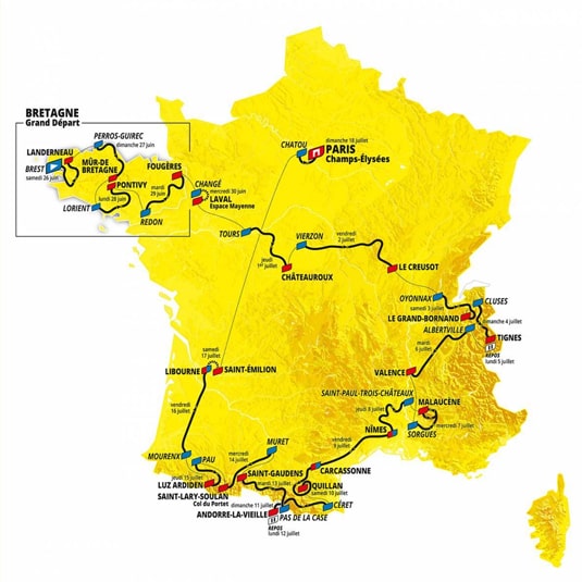 carte Tour de France 2021